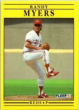 Randy Myers Cincinnati Reds 73 Fleer 1991 Baseball Card