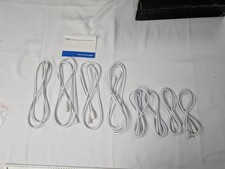 Lot of 8 LED Power Cords 4x 4ft 4x 6ft White Connecting Cables T5/T8 Lights