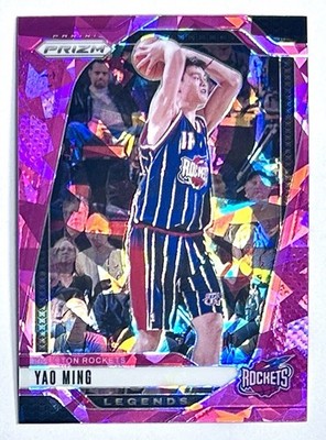 2024-25 Prizm Yao Ming Pink Cracked Ice Legends Prizm Refractor SP #284 Rockets