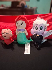 Disney The Little Mermaid Ariel Flounder  Ursula Plush Stuffed Toys Lot of 3