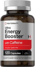 Ultra Energy Supplement  120 Capsules  Caffeine  Vitamin B12  by Horbaach