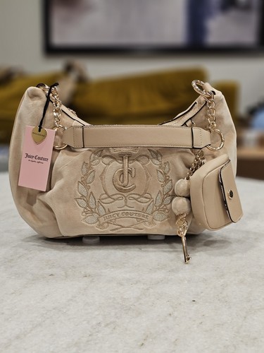 NWT Juicy Couture Sparkle Royal Hobo Buff Beige Shoulder Handbag Viral Find