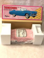 Fifties 1956 Ford Thunderbird Convertible Tin Friction Toy Model PINK0750605