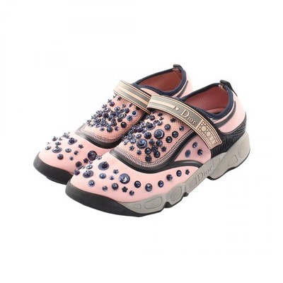 Christian Dior DIOR FUSION Bijou Sneaker #40 Schuhe Stoff Rosa Gebraucht Damen