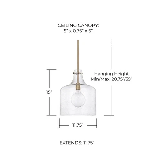 Capital Lighting 325712 1 Light 15" Tall Pendant - Picture 5 of 11