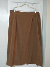 Briggs New York Long Skirt Women's Sz 18W Brown Camel Classic Office Career City