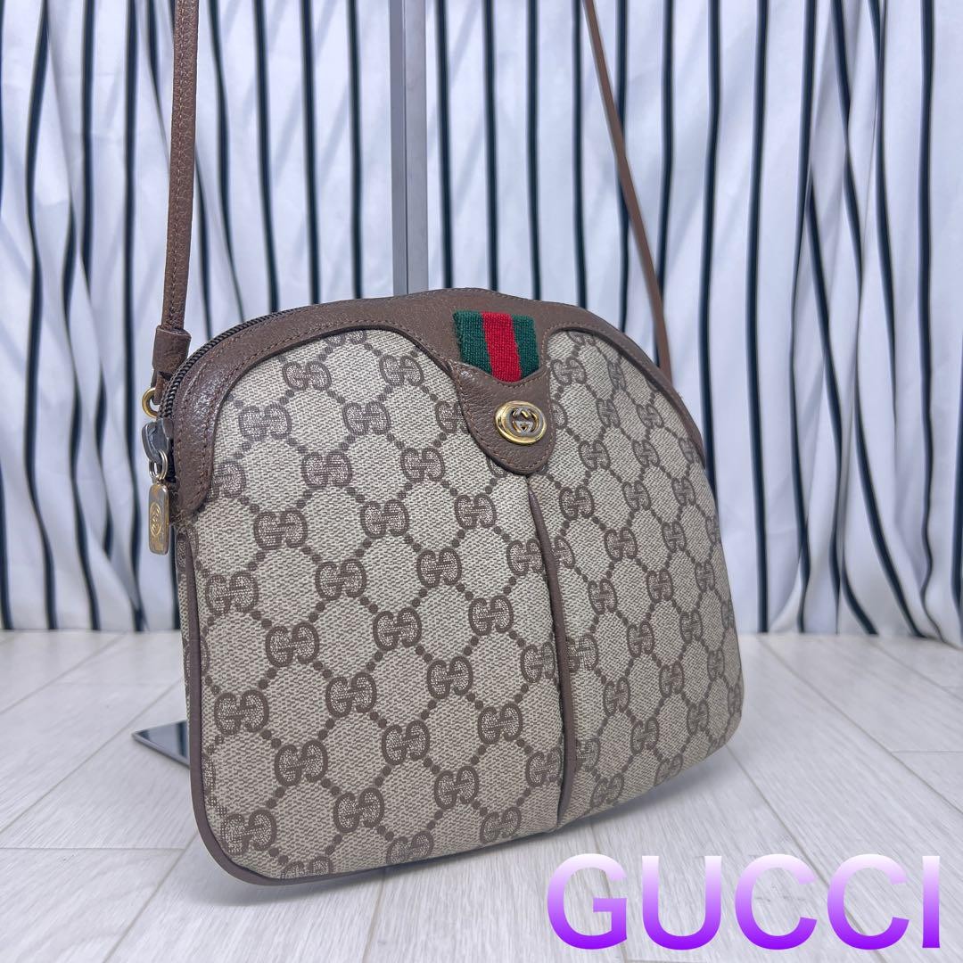 GUCCI GG Beige PVC Shoulder Bag Authentic G04172505