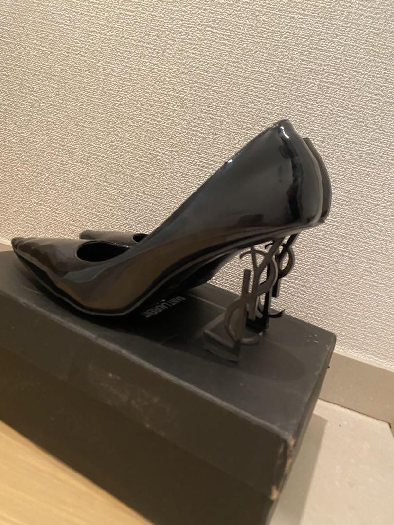 Autentiche decolte Yves Saint Laurent tacco smalto colore nero taglia 37 donna