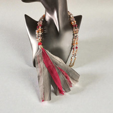 Multicolor Glass Beaded Crystal & Agate Neckl...