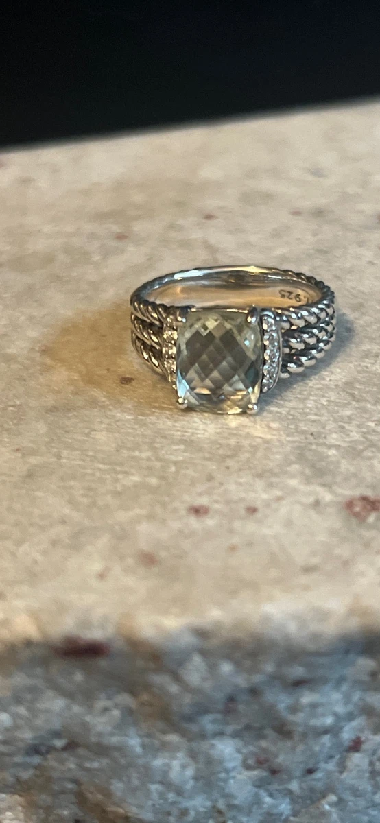 David Yurman Sterling Silver Green Amethyst/Prasiolite Ring