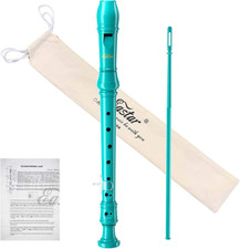 Soprano Recorder Instrument for Kids Beginner, German Fingering C Key 3 Piece wi