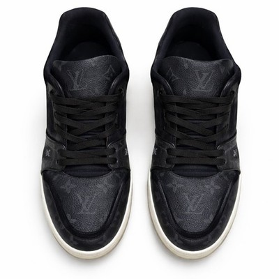 Louis Vuitton LV Trainer Monogram Eclipse Black Sneakers Mens Size US 13 / EU 46