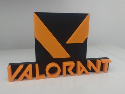 Valorant Logo Sign Desk Decor Display Video Game Collectible Merch Black Orange