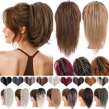 Claw Clip in Hair Extensions Scrunchie Messy Bun Chignon Tousled Updo Ponytail