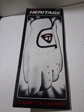 Tour Heritage White Cabretta Leather Golf Glove-LH-ML New in Open Package