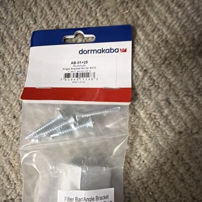 dormakaba AB-01x28 Aluminum Angle Bracket Kit for 8310/8315 with Screws