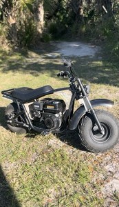 RT200 200cc 4-Stroke Gas Mini Motorcycle, Black Camo, LED Lights