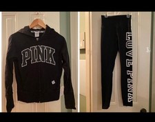 Victoria's Secret PINK Full Zip Hoodie  Yoga leggings BUNDLE