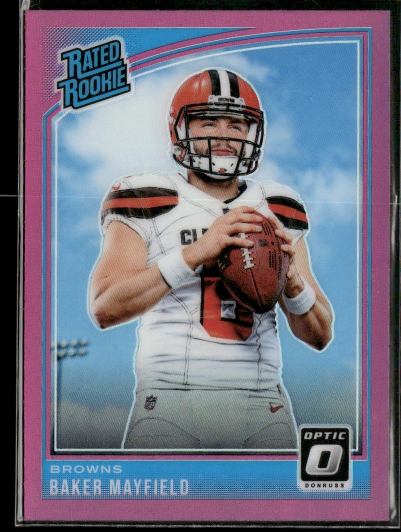 2018 Donruss Optic Baker Mayfield Rated Rookie Pink Prizm Browns RC #153