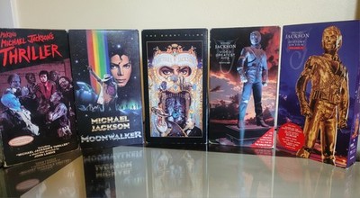 Michael Jackson 5-VHS Lot Moonwalker Thriller HIStory Dangerous HIStory