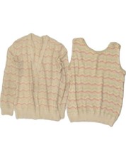 Vintage Damen 2-teiliges Set UK 16 groß beig...