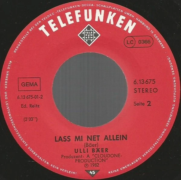 Ulli Bäer - Schönes Madl 7" Single Promo Vinyl Pop Schlager 71149 - Bild 4 von 4