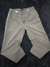 VTG Polo Ralph Lauren Pleated Chino Pants Mens 38x32 Faded Green Grey USA Made