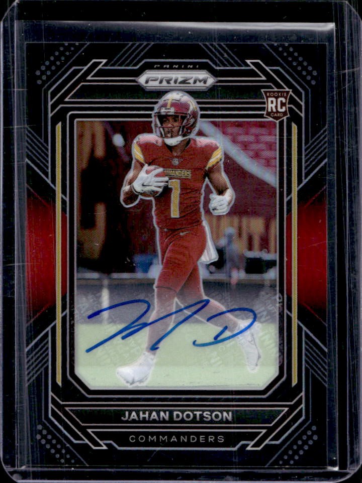 2022 Chronicles Jahan Dotson Prizm Black Signatures RC Red Auto #27/99