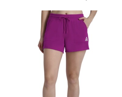 Reebok Womnen's Size 3XL Purple Pull On Terry Relaxed Fit Shorts
