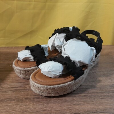 Pierre Dumas Magic-9 Black Strappy Sandals Platform Low Frills SIZES NIB SH3