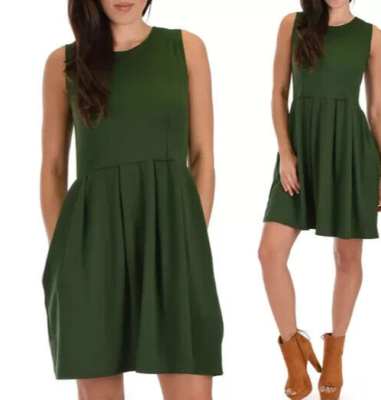 Lyss Loo Skater Dress Size M Olive Green | eBay