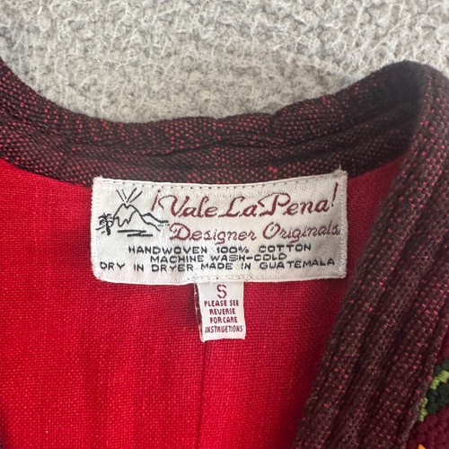 Vintage Guatemala Jacket Small Oversized 80s Tapestry Dolman Boho Embroidered - Picture 7 of 10
