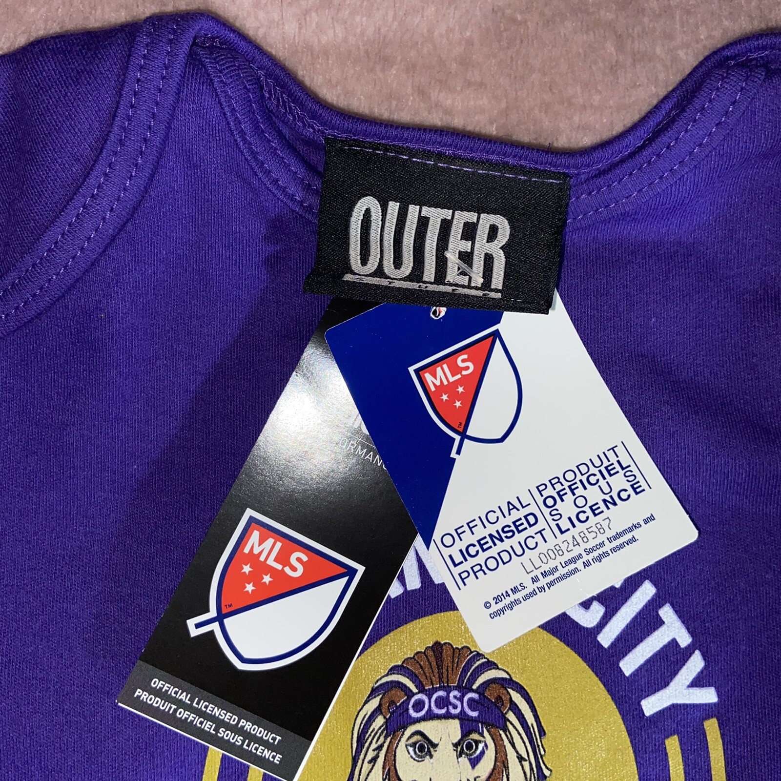 MLS Orlando City Lions adidas Bodysuit Infant Size 24 Months Soccer