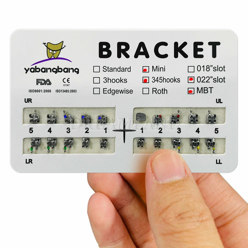 Brackets metálicos dentales brackets soporte ortodoncia MBT/Roth 022/018 gancho 3/345 EE. UU. Foto 4 de 4