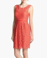 JENNY YOO Harlow Tea Lace Sheath Dress Women's 14 Paprika Red Bridesmaid 242AT