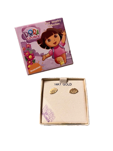 Nickelodeon Dora the Explorer 14K Yellow Gold Stud Earrings - Picture 4 of 5