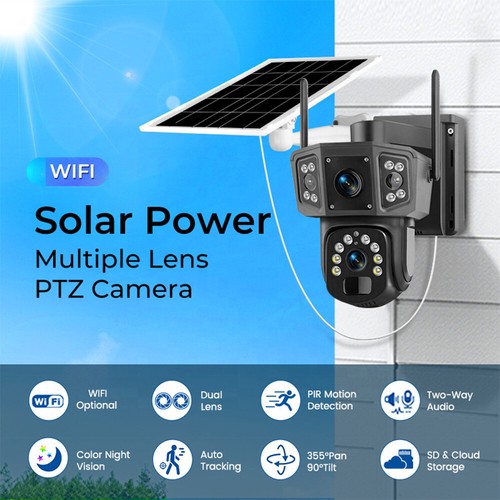 9MP Wireless Solar Camera WIFI Security Outdoor Battery PTZ CCTV Home House V380 - Picture 6 of 17