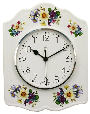 Funk-Küchenuhr Wanduhr Funkuhr Küchenuhr Keramik Platte bunte