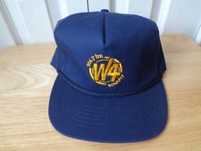Vintage 106.7 FM W4 Country Strapback Hat Trucker w/Rope NEW NWOT Made In USA