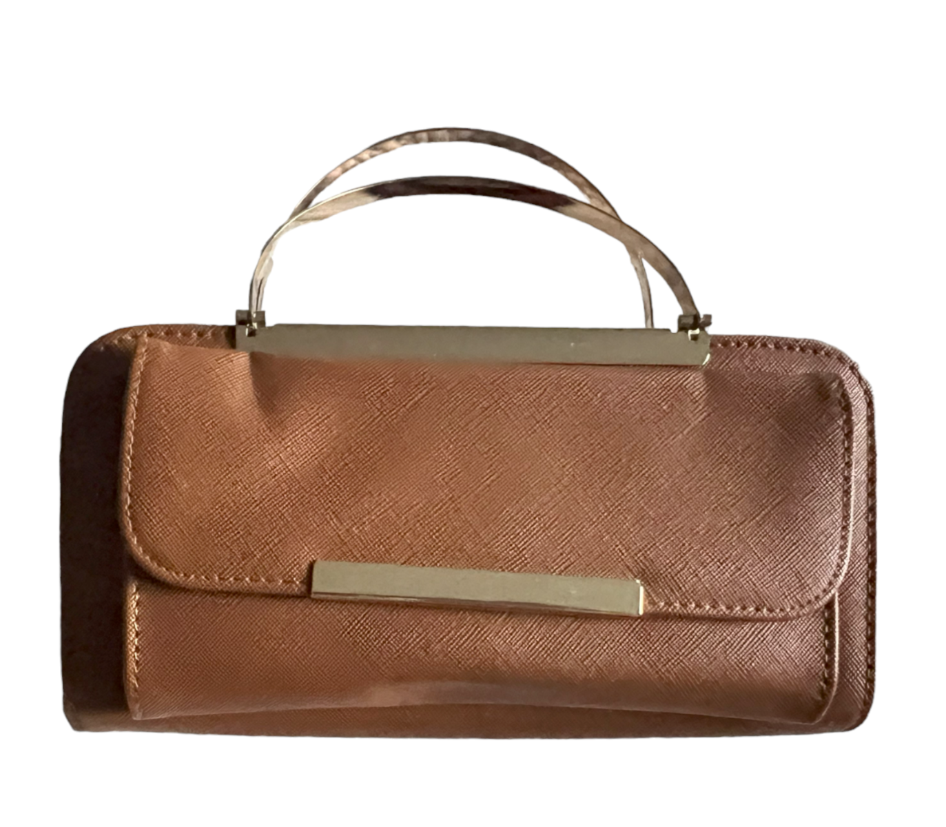 Isabelle Clutch Wallet w Chain Link Shoulder Strap Black Leather Money Purse