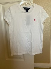 NWT Ralph Lauren Girls White Tee T-Shirt Sz. 6