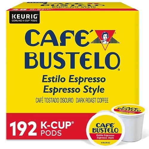 Caf&eacute; Bustelo Espresso Style Dark Roast Coffee K-Cup Pods, 192 Count