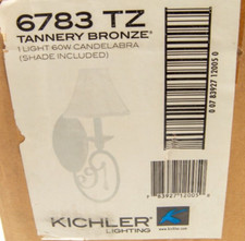 Kichler 6783 TZ Tannery Bronze 1 Light 60W Candelabra Shade Included