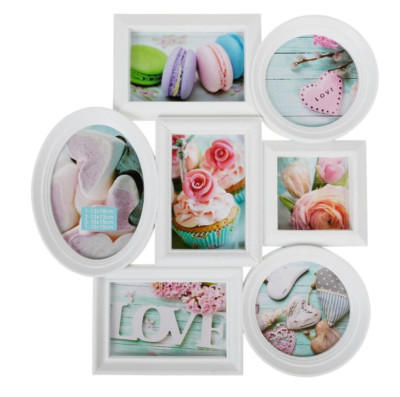 Viatek CUBEE Collage Photo Frame WHITE Holds 7 photos 17