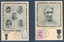 carte  1er jour  la  série des 5 héros de la résistance  1959