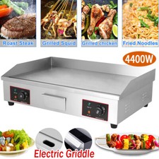 Commercial Electric Griddle Countertop Hotplate BBQ Grill Catering Bacon UK Plug