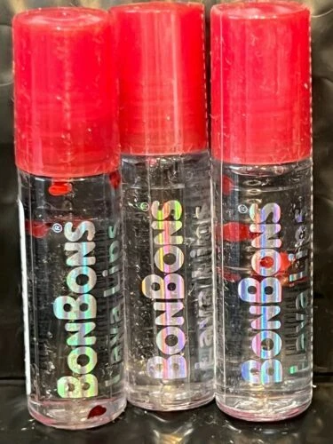 BonBons Lava Lips de Bari Cosmetics, brillo transparente 3 paquetes de azul o rojo - tú eliges Foto 2 de 3