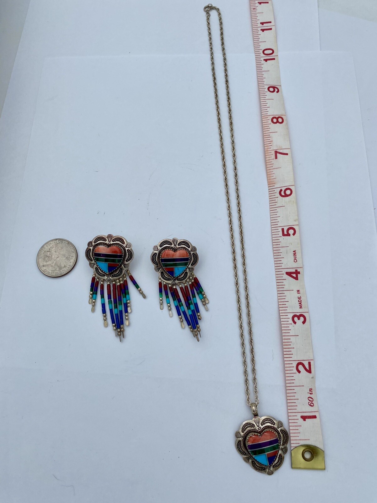 Vtg Native American Signed Sterling Multi Inlay S… - image 14