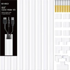 Cord Hider 153" - Cord Covers for Wires, Paintable Cable Hider, Cable Management