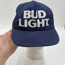 Vintage Bud Light Snapback Navy Hat Anheuser-Busch Offical USA MADE